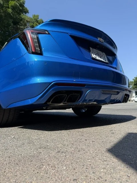 Rear view of the Cadillac CT5-V showing finished custom details